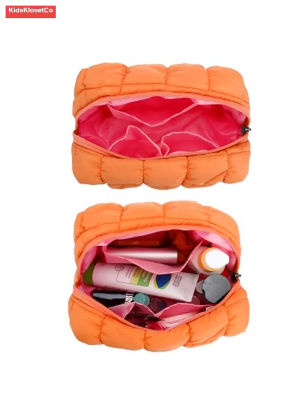 Quilted Cotton Makeup Bag Toiletry Pouch Travel Organizer Zipper Case